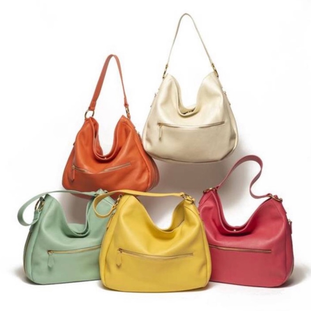 Classic Leather Hobo Bag in hot pink